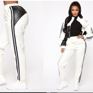 NWT Fly Gal Faux Leather Jacket and Jogger Set